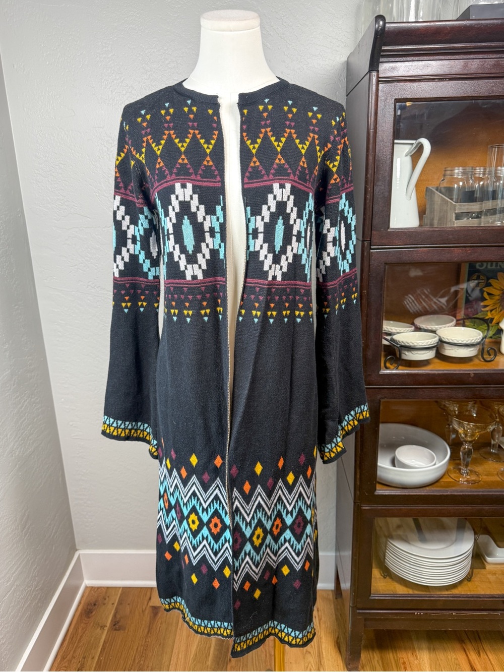 Powder River Outfitters by Panhandle Southwestern Duster Cardigan Sweater Size S